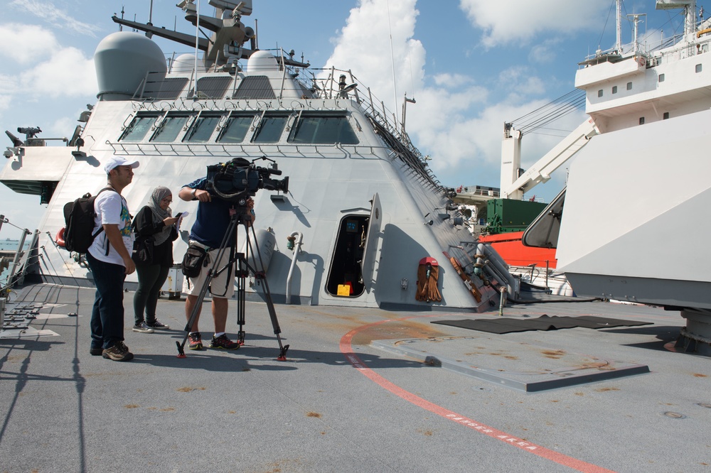 Channel News Asia visits Littoral Combat Ship USS Fort Worth (LCS 3)