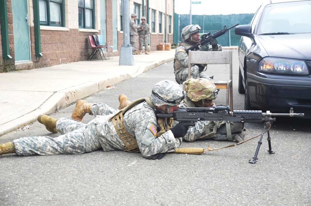 New York Army National Guard Soldiers hone urban combat skills at New York City police training site