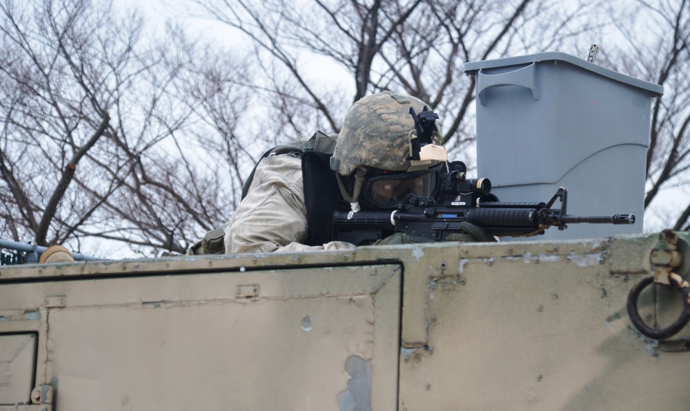 New York Army National Guard Soldiers hone urban combat skills at New York City police training site