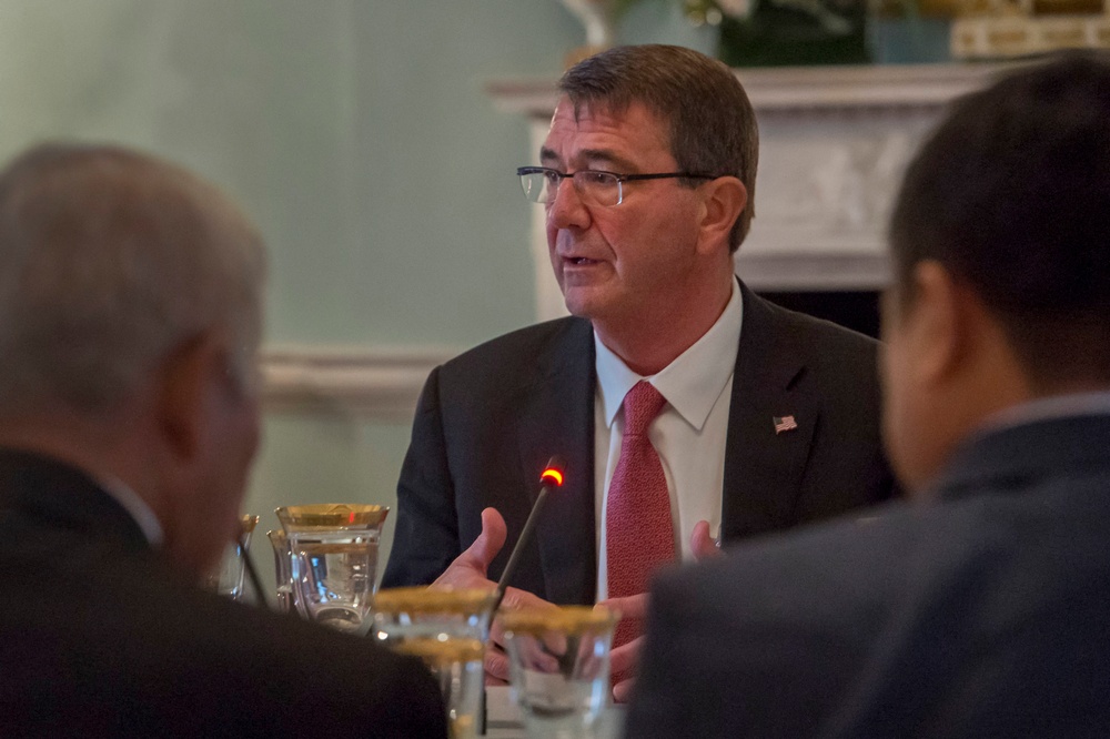 Secretary of defense meets with Filipino Secretary of Foreign Affairs and Secretary of National Defense