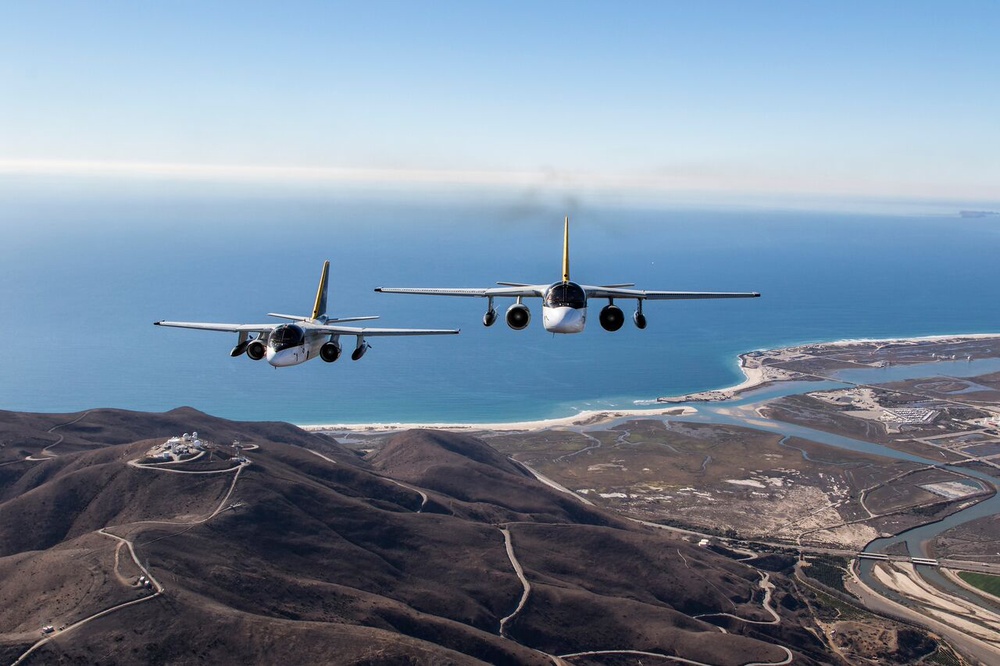 S-3B Viking aircraft soar over Laguna Peak