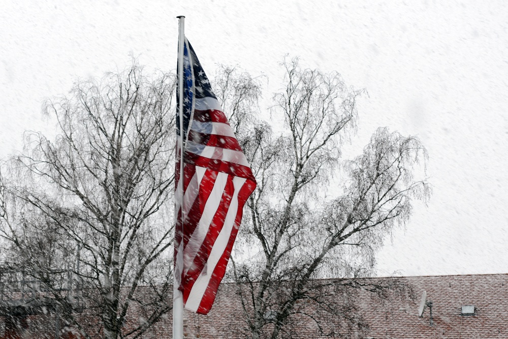 A snowy day on Panzer Kaserne, Germany