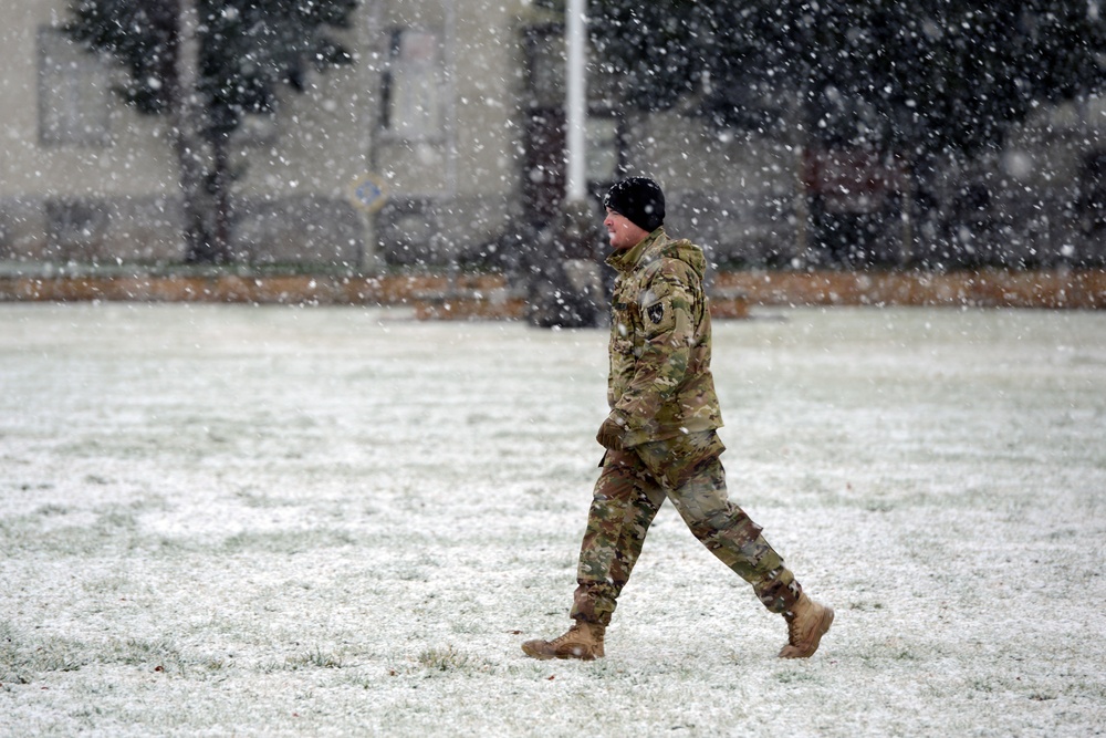 A snowy day on Panzer Kaserne, Germany