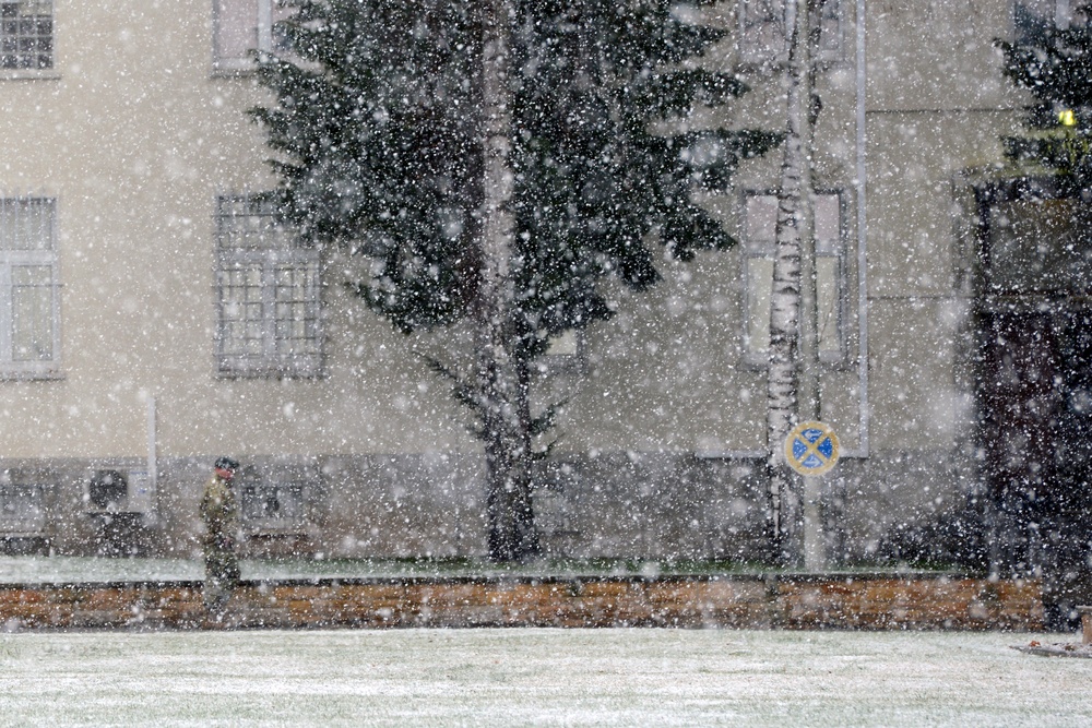 A snowy day on Panzer Kaserne, Germany