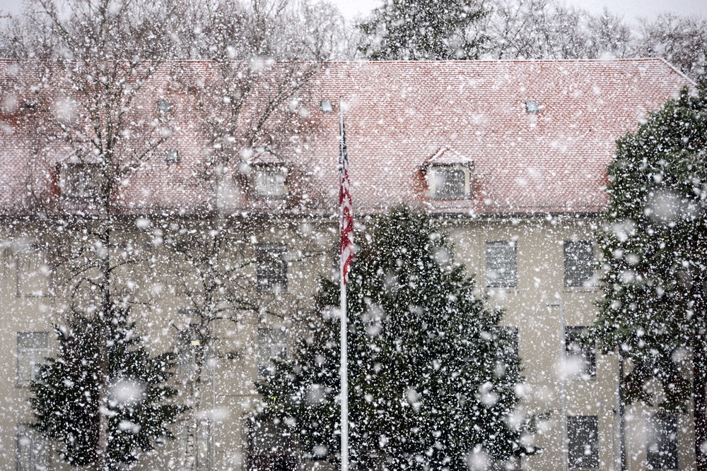 A snowy day on Panzer Kaserne, Germany