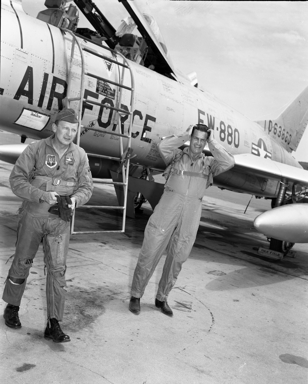 Lt. Col. Nelson and Gov. Hughes' F-100 ride