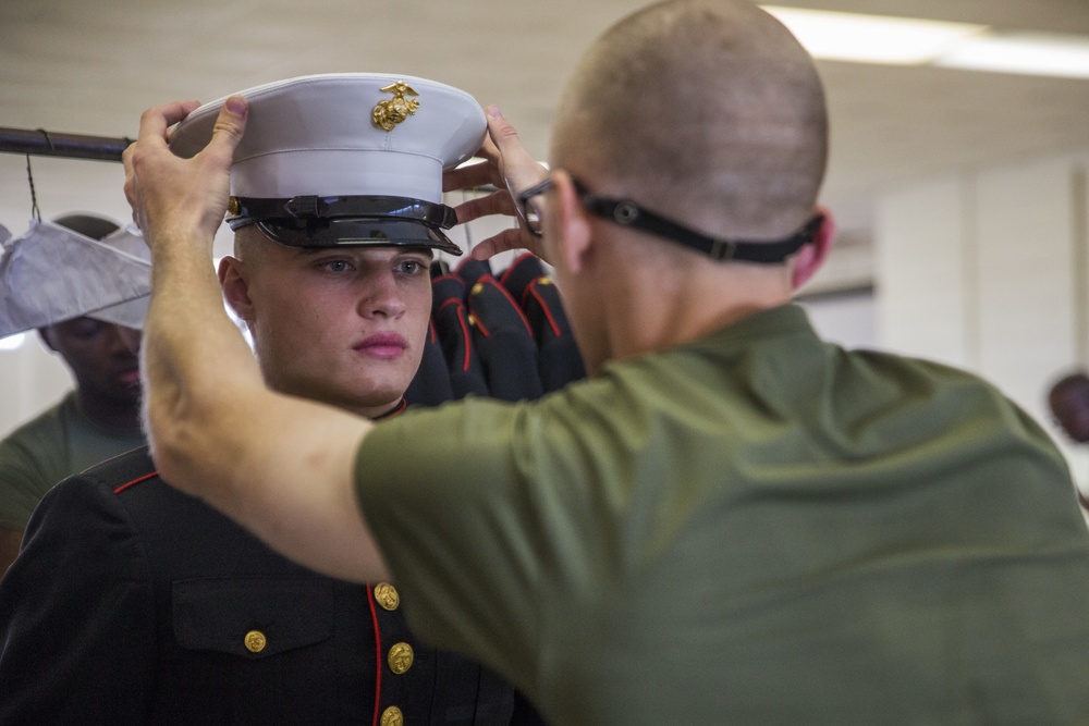 Photo Gallery: Marine recruits stand tall for official photo on Parris Island