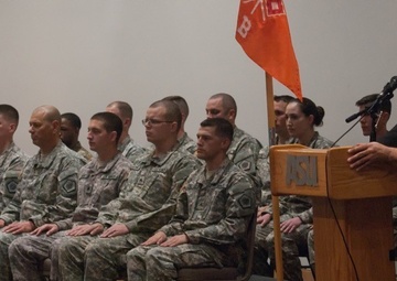 98th Expeditionary Signal Battalion (ESB) Bravo Company inducts newly promoted noncommissioned officers and corporals