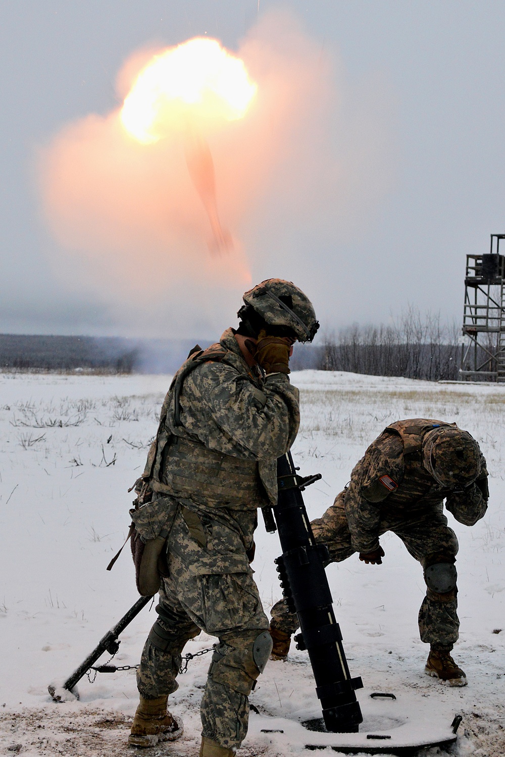 Fire and ice: Mortars in the snow