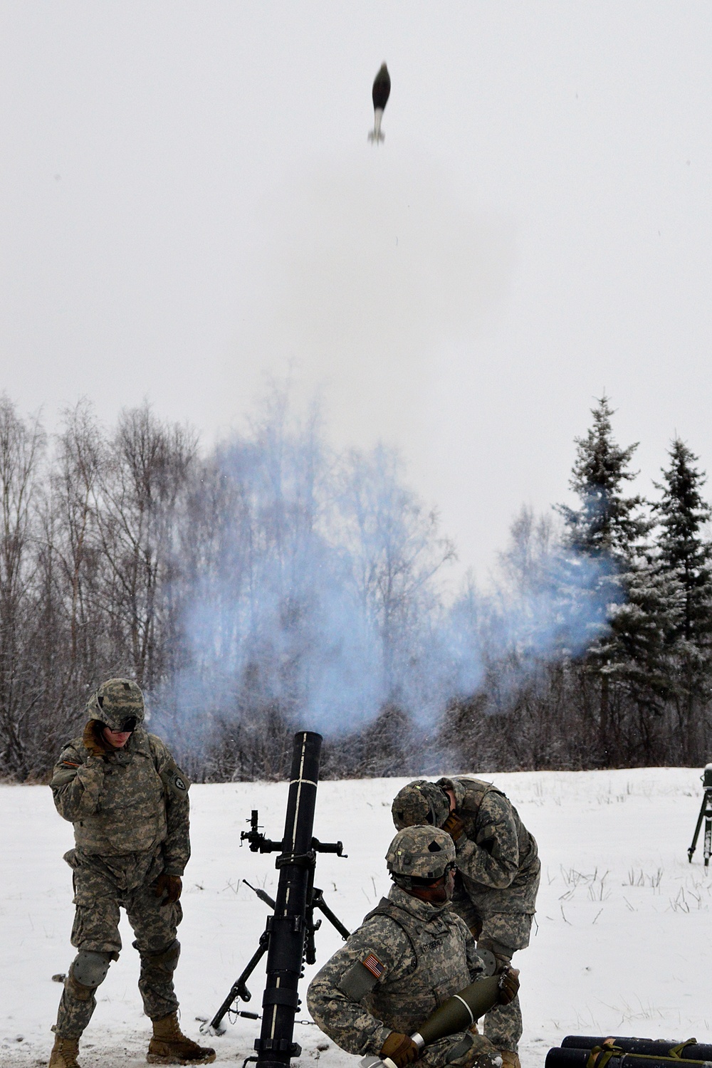 Fire and ice: Mortars in the snow