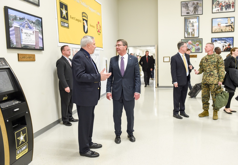 Secretary of defense visits the SRP center