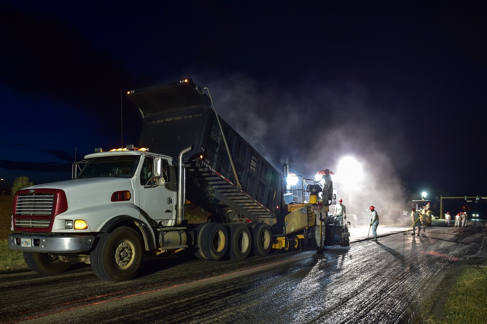 823rd RED HORSE Squadron conducts road re-construction project