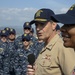 Vice Adm. Bill Moran and Fleet Master Chief April Beldo visit USS Preble