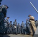 Vice Adm. Bill Moran and Fleet Master Chief April Beldo visit USS Preble