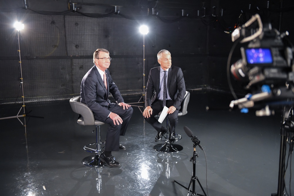 Secretary of defense conducts interview with Jorge Ramos