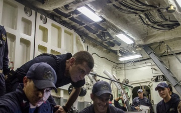 Surface Warfare Detachment 6 prepares to get underway aboard USS Fort Worth (LCS 3)
