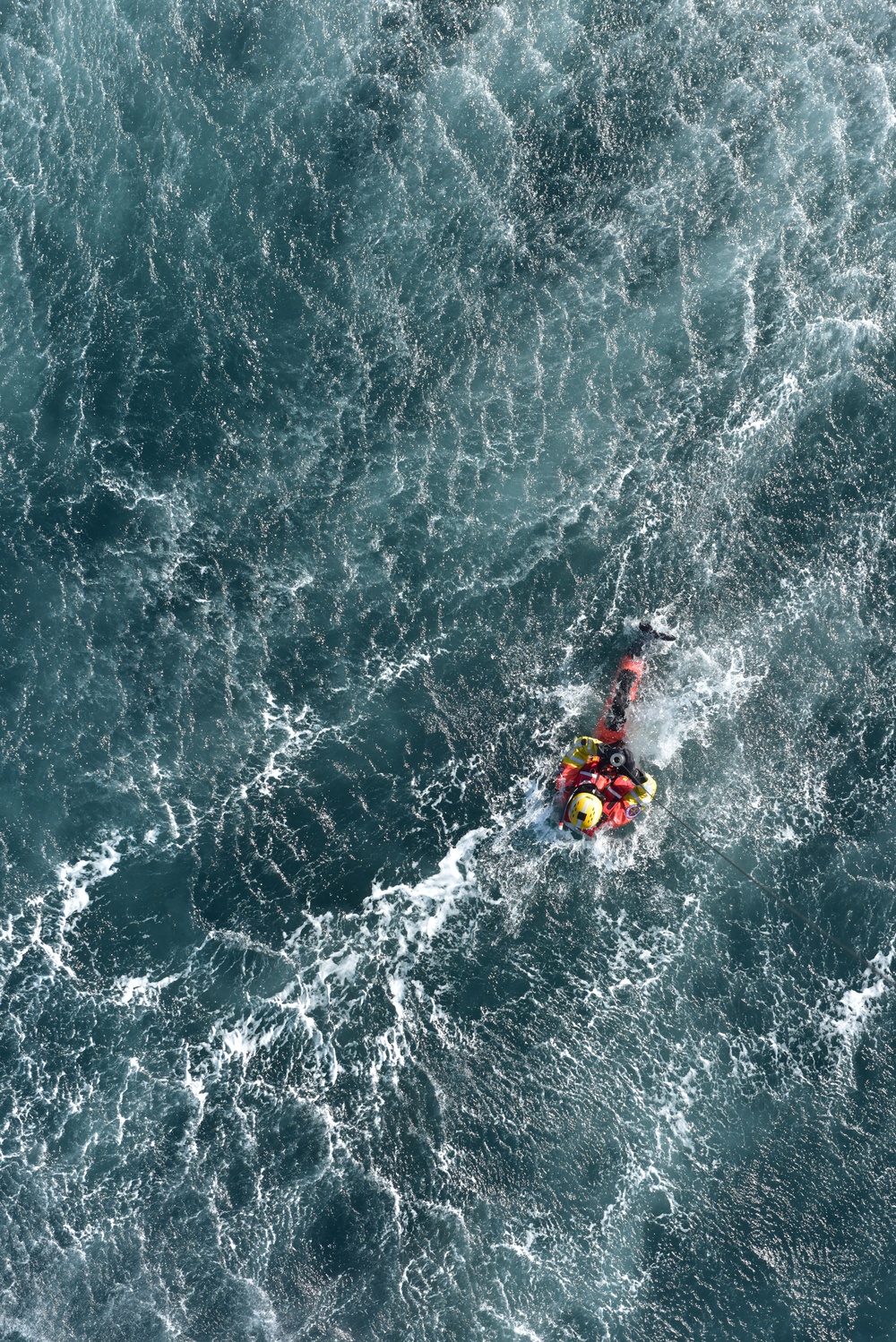 Rescue swimmer hoist training