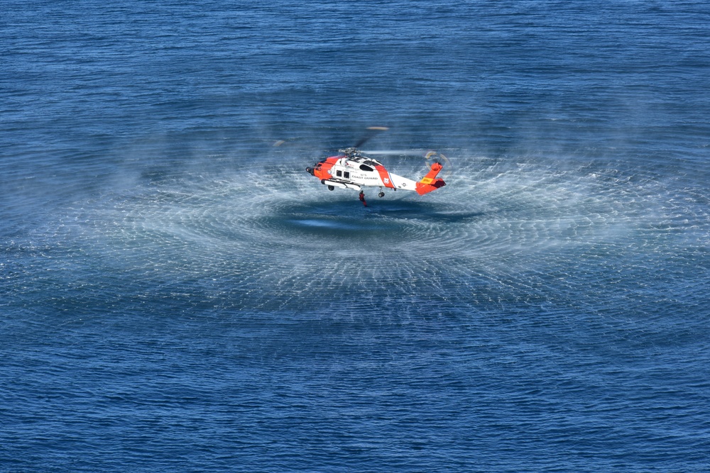 Rescue swimmer hoist training