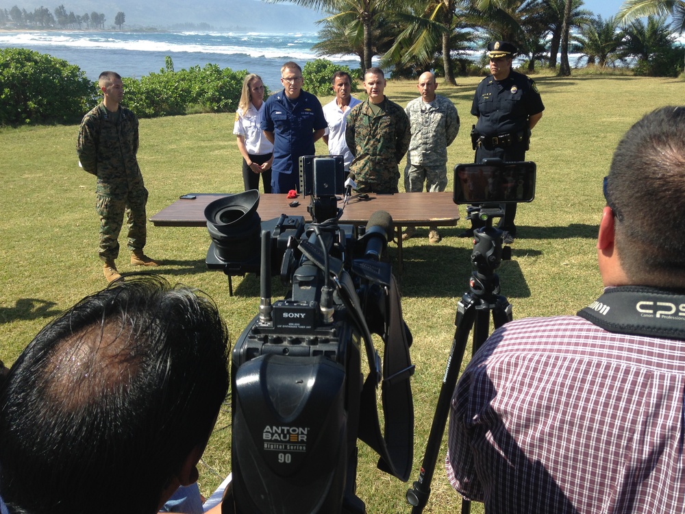 Update: Coast Guard, partner agencies enter third day of search for 12 Marine aviators off North Shore, Oahu