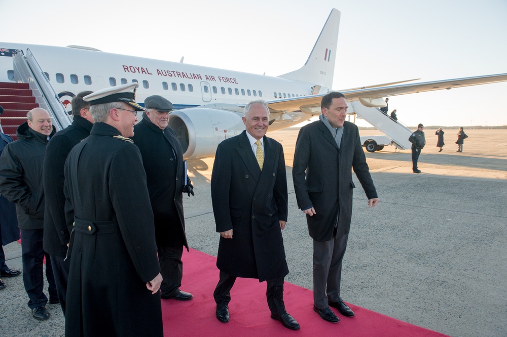 Prime Minister of Australia Malcolm Bligh Turnbull arrival
