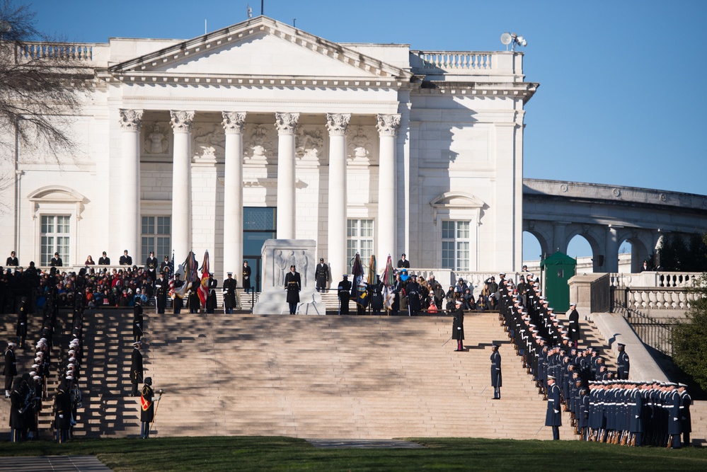 Prime Minister of Australia lays a wreath at the Tomb of the Unknown Soldier in Arlington National Cemetery
