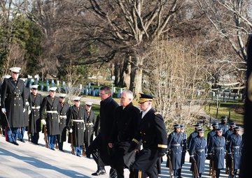 Prime Minister of Australia lays a wreath at the Tomb of the Unknown Soldier in Arlington National Cemetery
