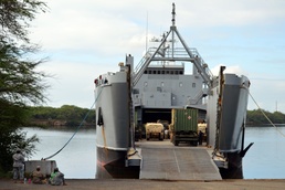 2-27 Inf. Regt. load out on USAV CW3 Harold C. Clinger (LSV-2)