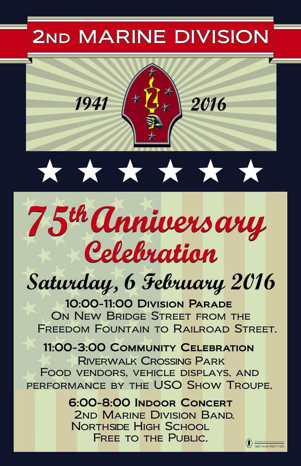 2nd Marine Division 75th Anniversary Parade Poster