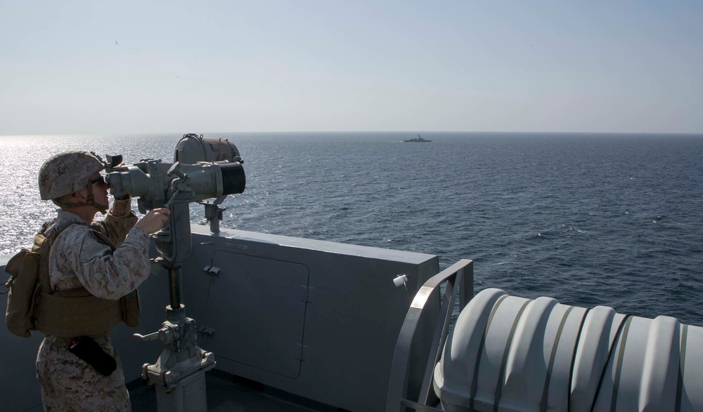 USS Arlington (LPD 24) transits through the Strait of Hormuz