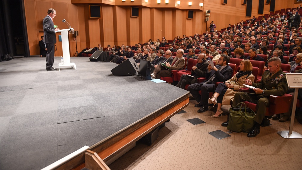 Secretary of defense delivers remarks at the Amphi Foch