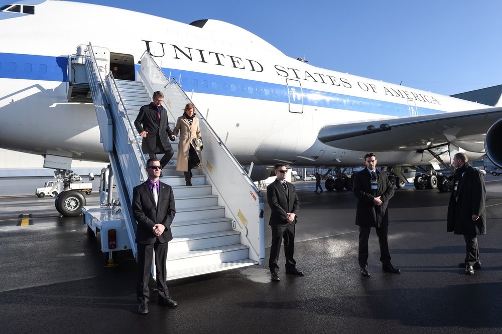 Secretary of defense arrives in Zurich