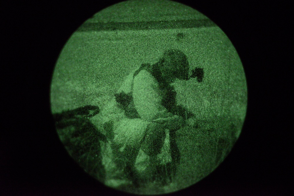 Spartan paratroopers conduct night jump operations