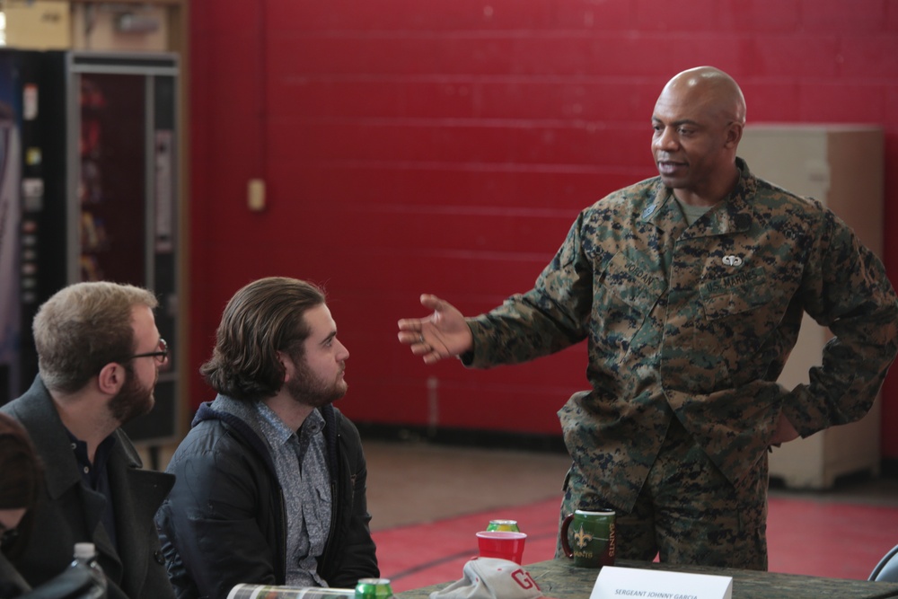 Combat Veteran Marines Participate in Community Relations Event with Columbia College Chicago Students
