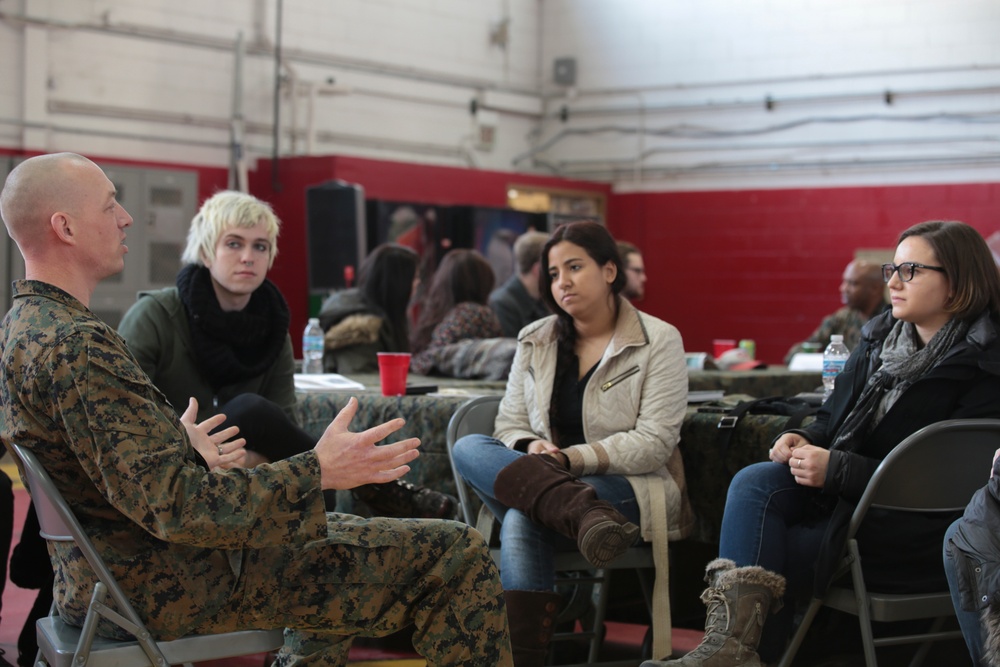 Combat Veteran Marines Participate in Community Relations Event with Columbia College Chicago Students