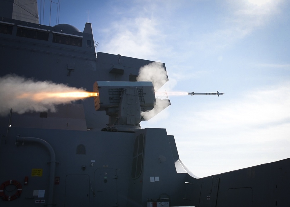 USS New Orleans fires RIM-116 Rolling Airframe Missile