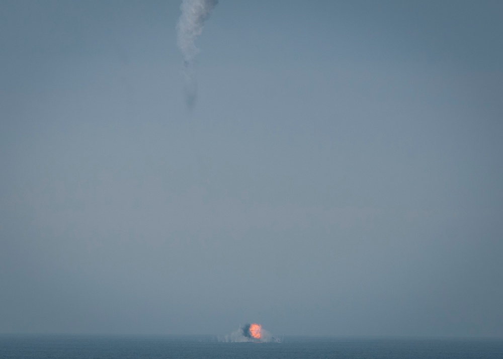 USS New Orleans fires Rolling Airframe Missile