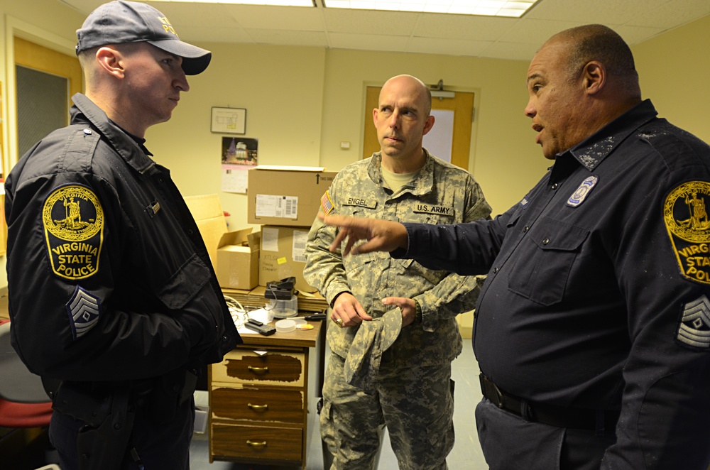 Virginia National Guard Soldiers staged, ready with Virginia State Police in Fairfax