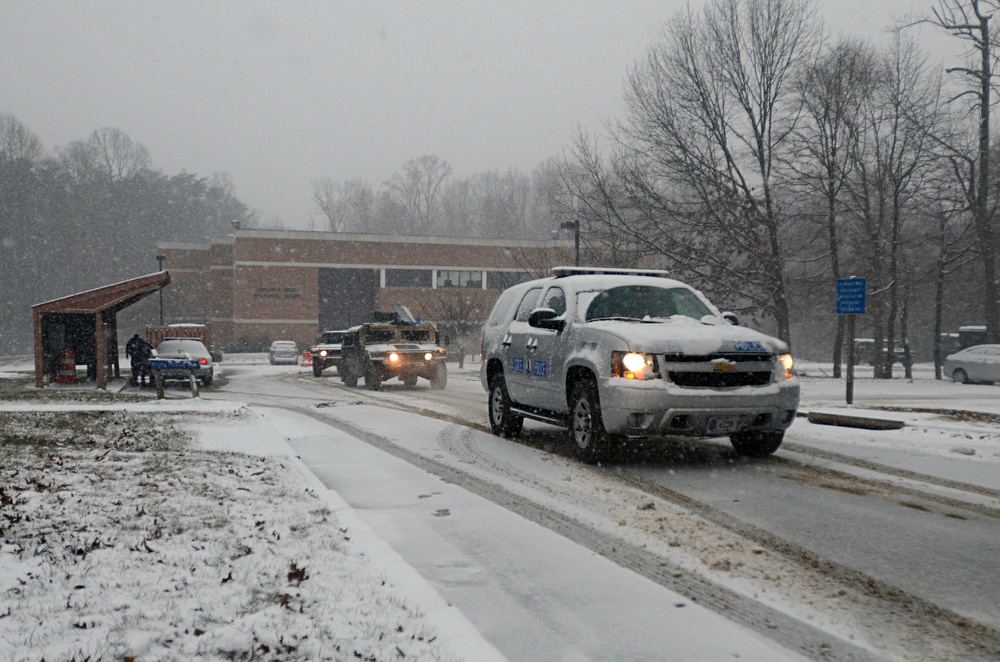 Virginia National Guard Soldiers staged, ready with Virginia State Police in Fairfax