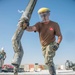 Navy Seabees build concrete pad in Bahrain