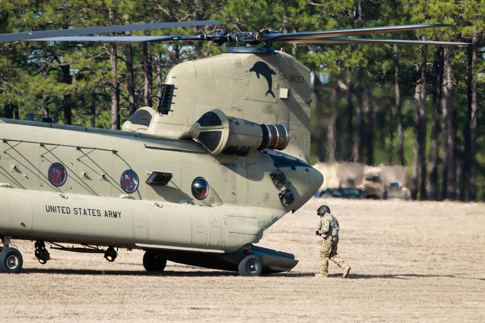 CH-47 Chinooks support gun raid