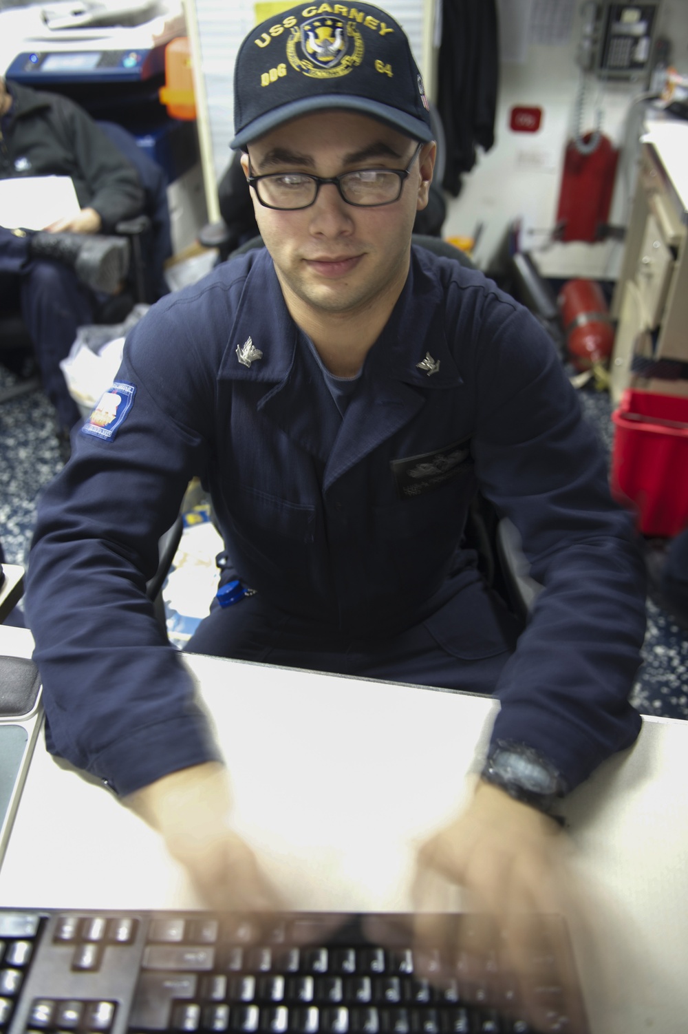 USS Carney sailors at work
