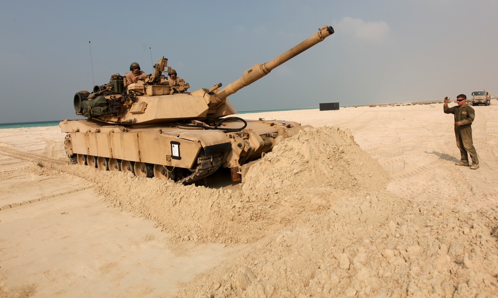 Tank platoon moves dirt