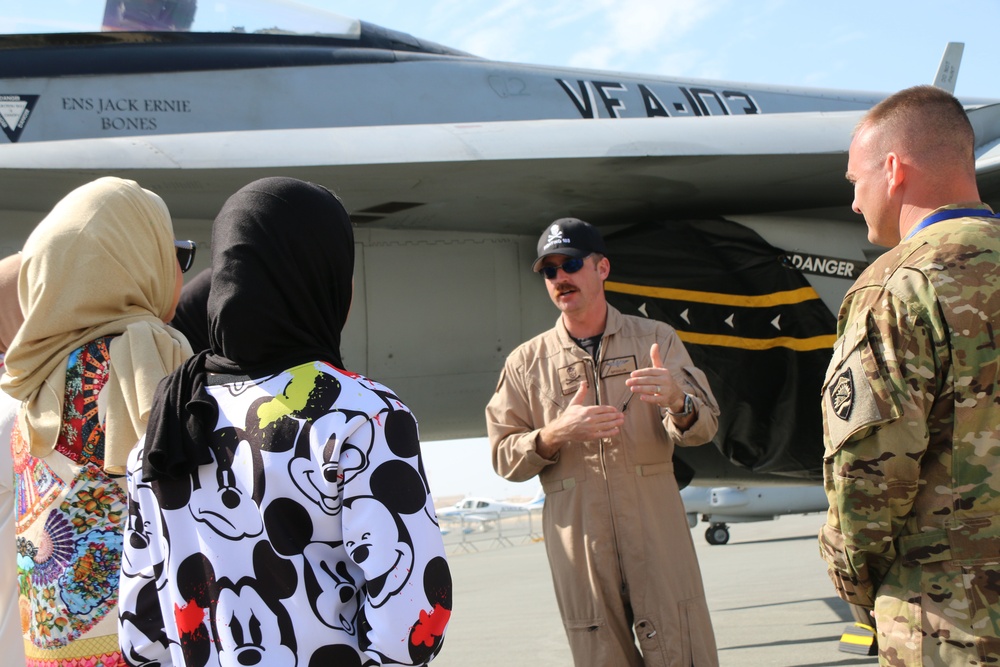 Learning about the Super Hornet at the Bahrain air show