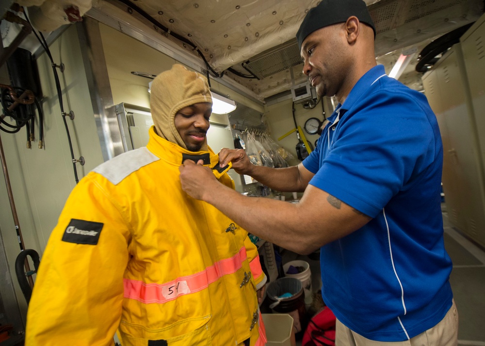 USNS Spearhead fire drill