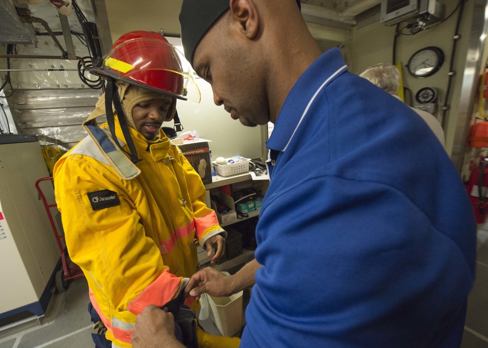 USNS Spearhead fire drill