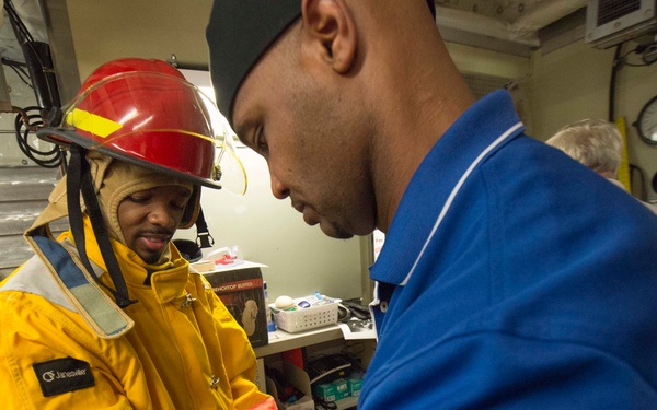 USNS Spearhead fire drill