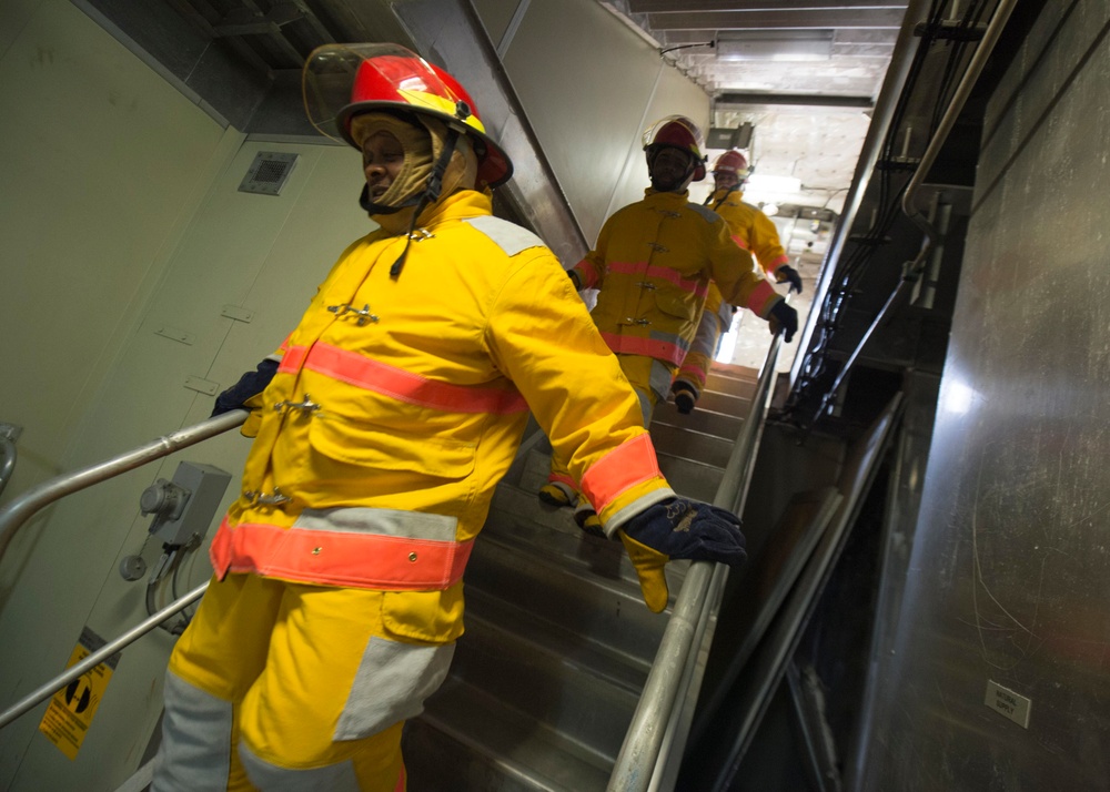 USNS Spearhead fire drill