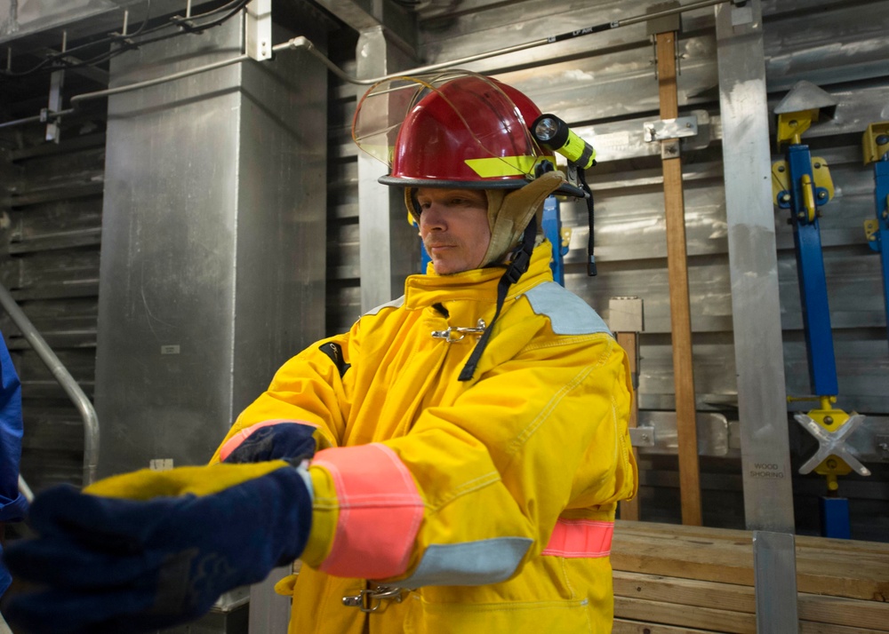 USNS Spearhead fire drill