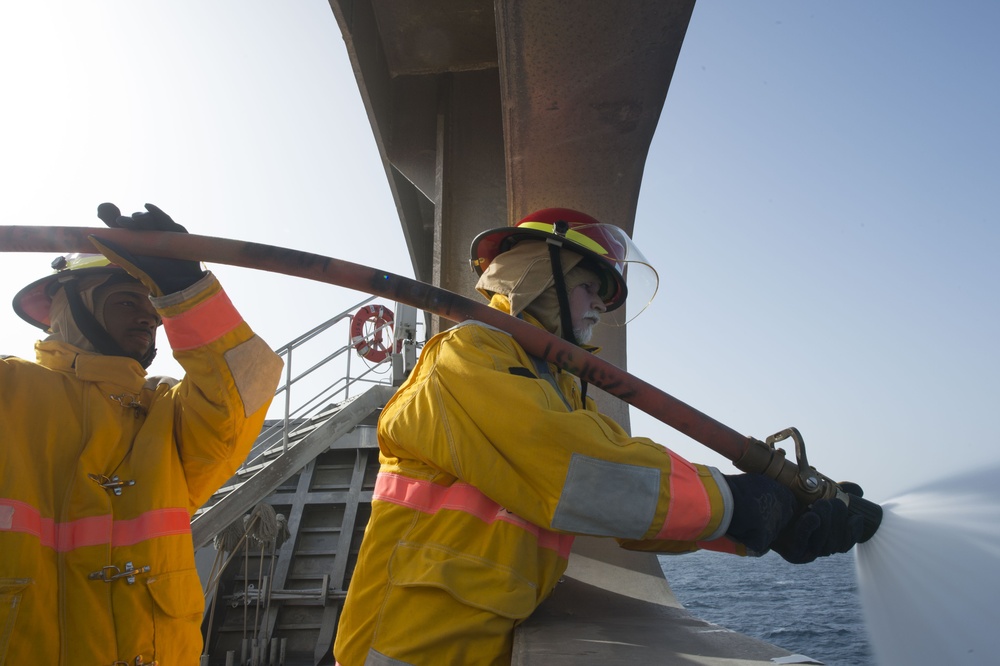 USNS Spearhead fire drill