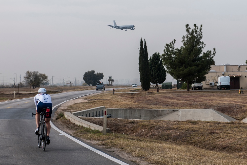 Racking up miles; IAB Airman cycles for AF
